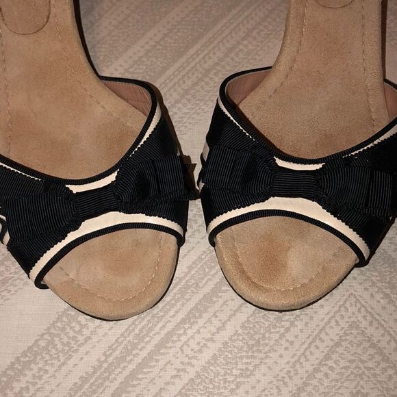 Marc Jacobs Black & White Bow Slides with Heel Size 39 - Picture 3 of 8